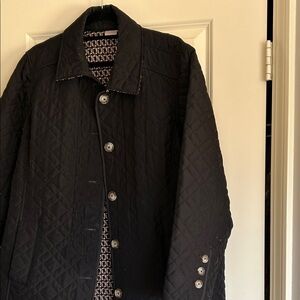 Chico's Black Quilted Shirt Jacket